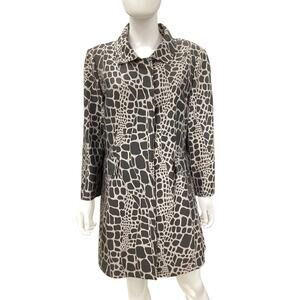 Carlisle Duster Women’s Size 14 Viscose Silk Blend Buttons Black & Metal Color